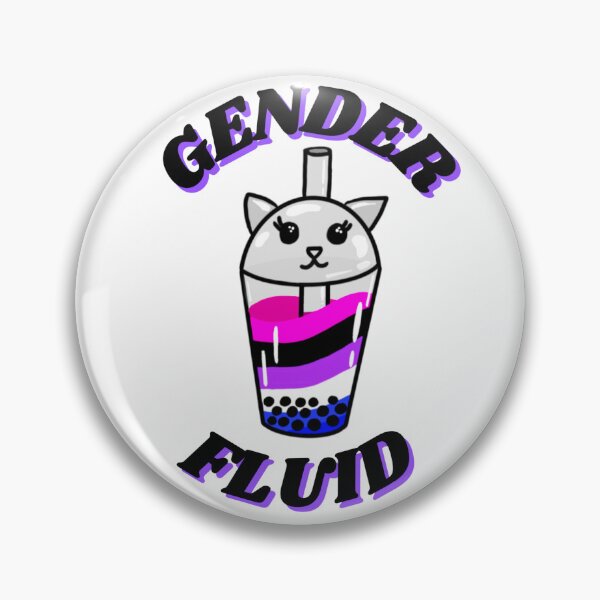 Item preview, Genderfluid Pride Boba Cat Cup with GENDER FLUID writing on it! designed and sold by Gaysadandlonely.