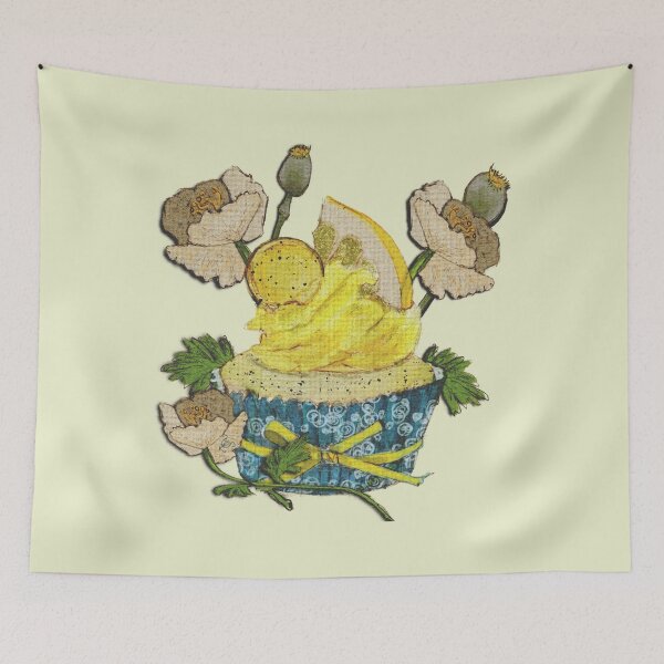 Item preview, Pretty Lemon Poppyseed, Vintage Cupcake Illustration designed and sold by LillyUndercroft.