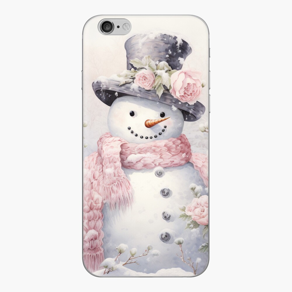 Vintage Cute Snowman Winter Scene iPhone Wallet for Sale by