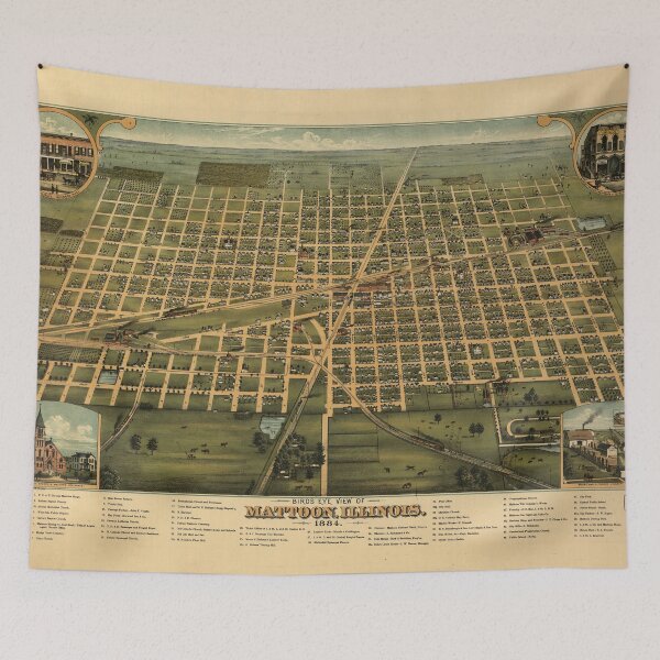 Item preview, Mattoon, Illinois (1884) designed and sold by allhistory.