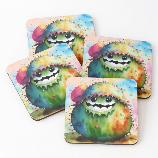 Item preview, Green autumn chestnut monster watercolor designed and sold by JaroDesign2023.