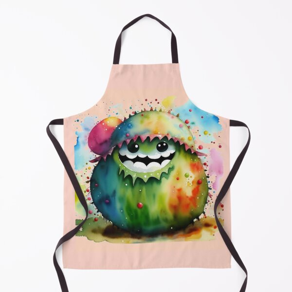 Item preview, Green autumn chestnut monster watercolor designed and sold by JaroDesign2023.