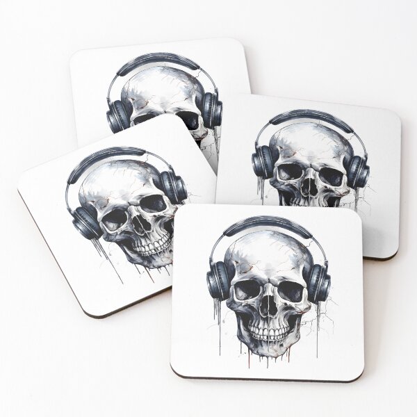 Item preview, Skull with headphones on designed and sold by grebie.