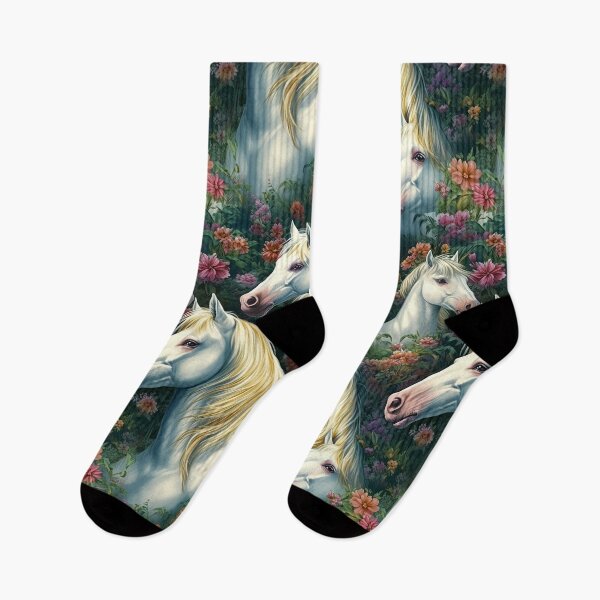 Item preview, White Horses and Flowers designed and sold by pinkal.
