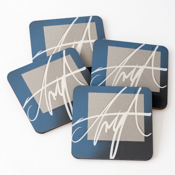 Item preview, "Untitled" - blue grey abstract square digital painting  designed and sold by pngrktes-art.