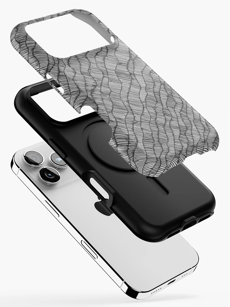 Thumbnail 2 of 4, iPhone Case, Striped Wave Pattern designed and sold by SickChickDesign.