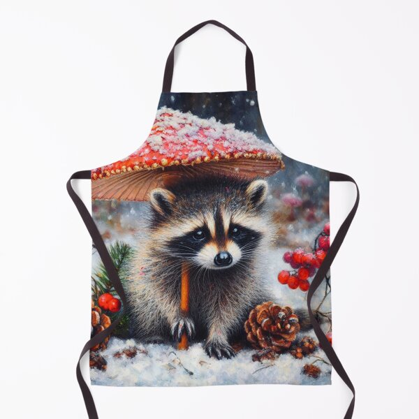 Item preview, Christmas Raccoon Apron designed and sold by LizTodd.