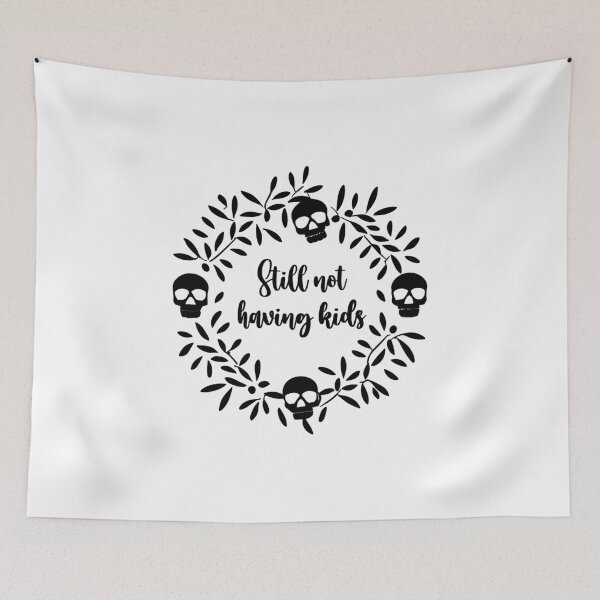 Item preview, Child-Free Chic: Minimalist Black Humor Skull Wreath designed and sold by EmeraldeaArt.