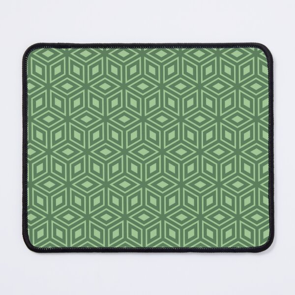 Item preview, Mint Green Cubes Hexagons Layered Squares Geometric Dimensional Contemporary 3D Japanese Modern Pattern designed and sold by PenguinForests.