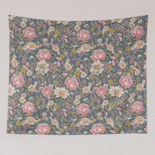 Item preview, Copy of Floral Patterns Mallory Bernard Rue des Chateaux - Blue designed and sold by Mallory Bernard.