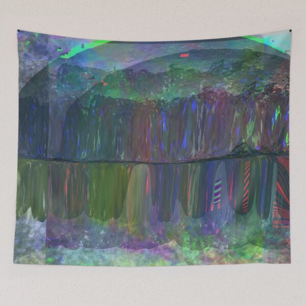 Item preview, "Hazy Mirage" - Dark Rainbow Digital Painting Reflective Patterned Colorful Art  designed and sold by pngrktes-art.