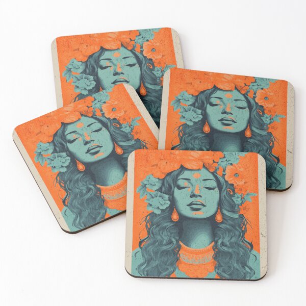 Item preview, ORANGE TURQUISE HIPPY GIRL POSTER STYLE 1 designed and sold by justyna-s28.
