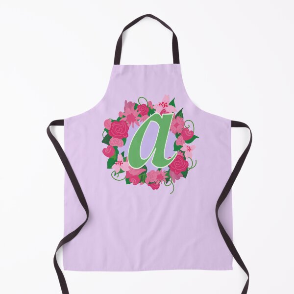 Item preview, Sweet Pink Floral Monogram Letter A, Initial, green Lettering designed and sold by bunniyababa.