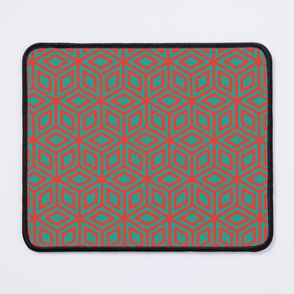 Item preview, Red Cubes Honeycomb Hexagon Rhombus Intersecting Lines Optical Asian Geometric Pattern designed and sold by PenguinForests.