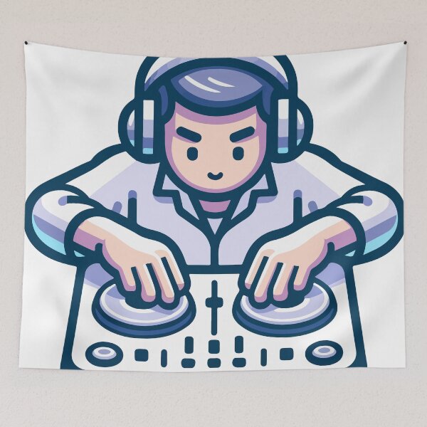 Item preview, Vibrant DJ Mixing Console Illustration designed and sold by OniumEth.