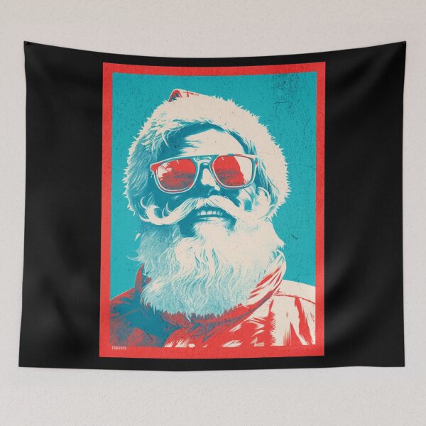 Item preview, SANTA CLAUSE RED TURQUISE POSTER STYLE 1  designed and sold by justyna-s28.