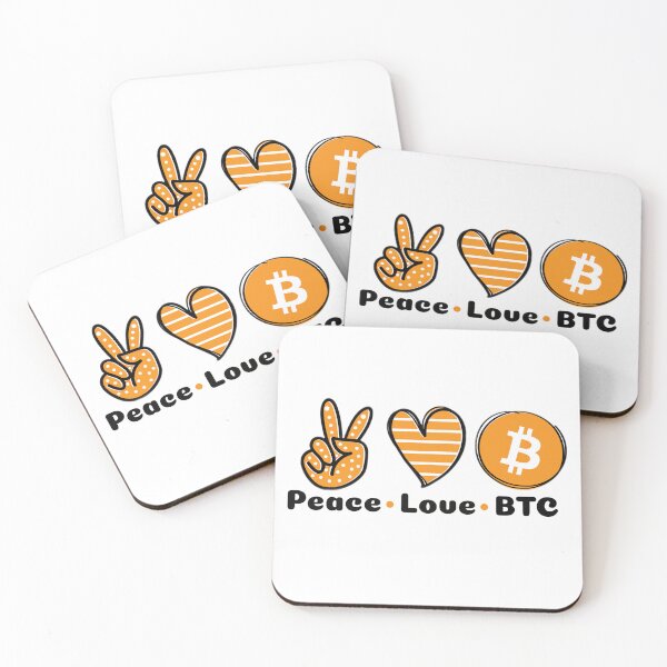 Item preview, Peace, Love Bitcoin in Orange designed and sold by holistech.