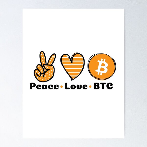 Item preview, Peace, Love Bitcoin in Orange designed and sold by holistech.