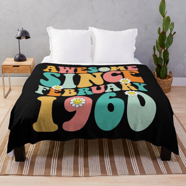 Item preview, Awesome Since February 1960 | Made In 1960 | Retro Groovy Birthday designed and sold by Christina-grich.