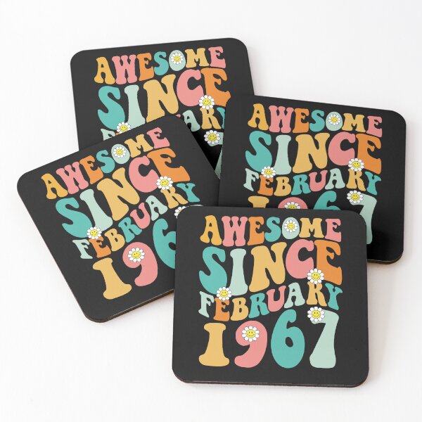Item preview, Awesome Since February 1967 | Made In 1967 | Retro Groovy Birthday designed and sold by Christina-grich.