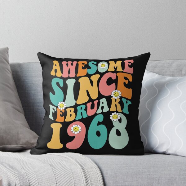 Item preview, Awesome Since February 1968 | Made In 1968 | Retro Groovy Birthday designed and sold by Christina-grich.