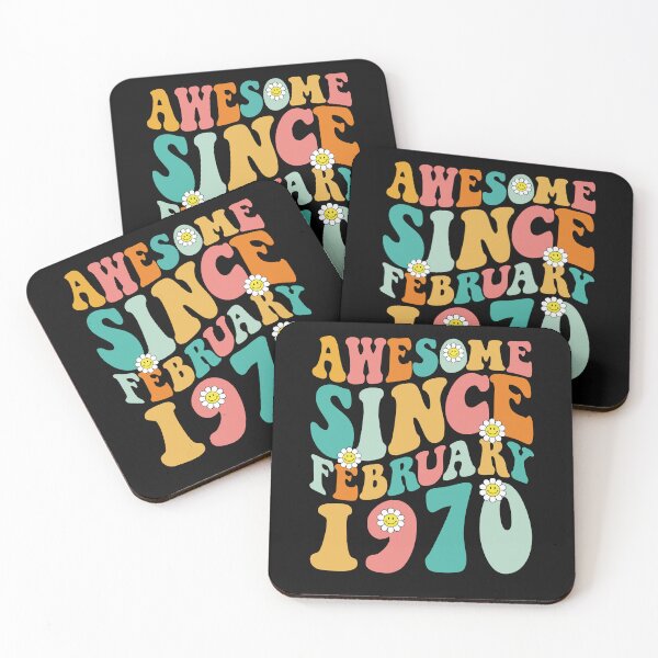 Item preview, Awesome Since February 1970 | Made In 1970 | Retro Groovy Birthday designed and sold by Christina-grich.