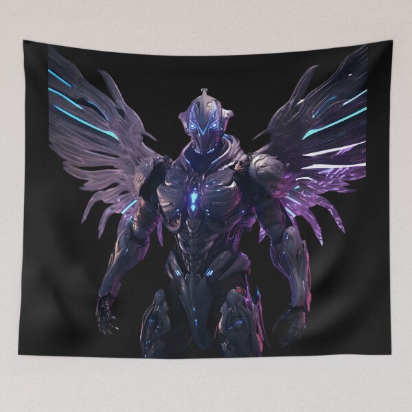 Item preview, Archangel in purple and blue neon armor designed and sold by AI-Only Creations.