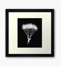 Parachutist Clouds T-Shirt Gift Framed Print