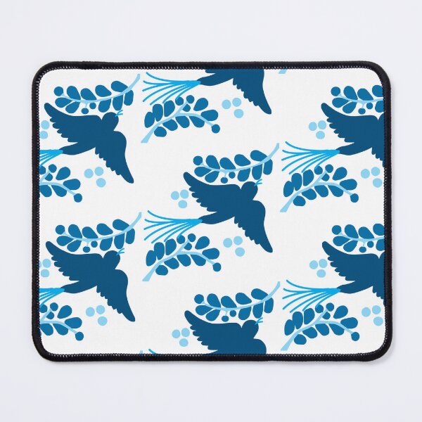 Item preview, Talavera bird 3, cyan and navy blues designed and sold by elizdesign.