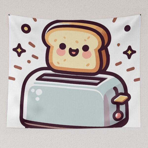 Item preview, Cheerful Toast Popping from Toaster designed and sold by OniumEth.