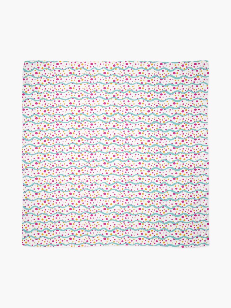 Thumbnail 2 of 3, Scarf, Icing and Sprinkles :: Pokadots and Squiggle Wavy Lines designed and sold by tinaschofield.