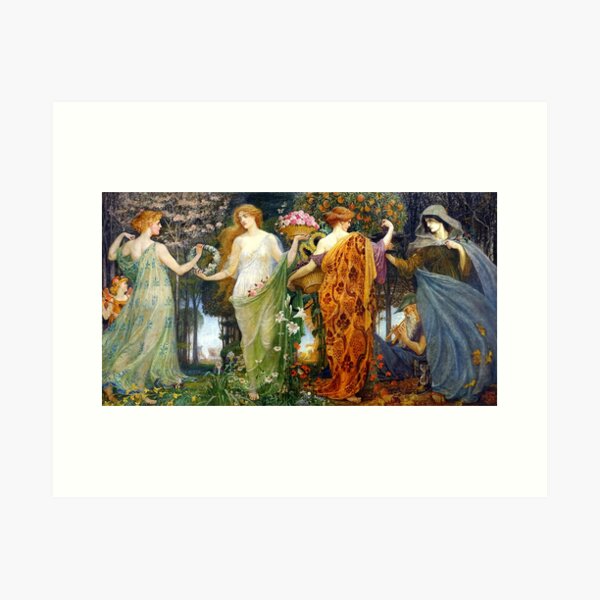Item preview, The Masque For the Four Seasons - Walter Crane designed and sold by forgottenbeauty.
