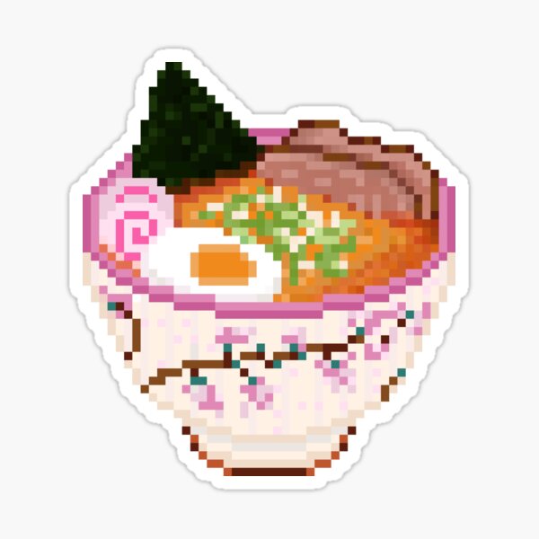 Sakura Ramen - Cherry Blossom Noodle Soup | Pixel Art Sticker
