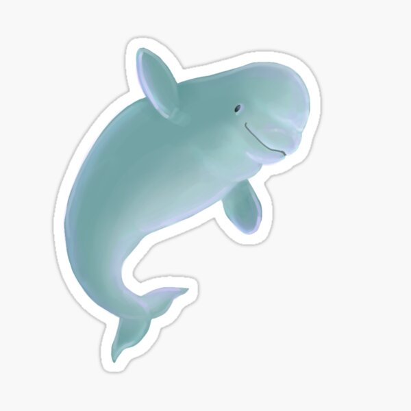 Beluga Whale Swimming Sticker by katdrawsit for iOS & Android