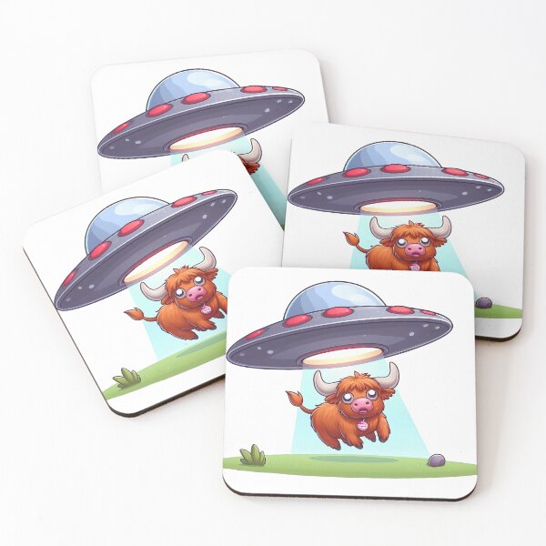 Item preview, Classic example of cow abducted by aliens designed and sold by QuickSticker.