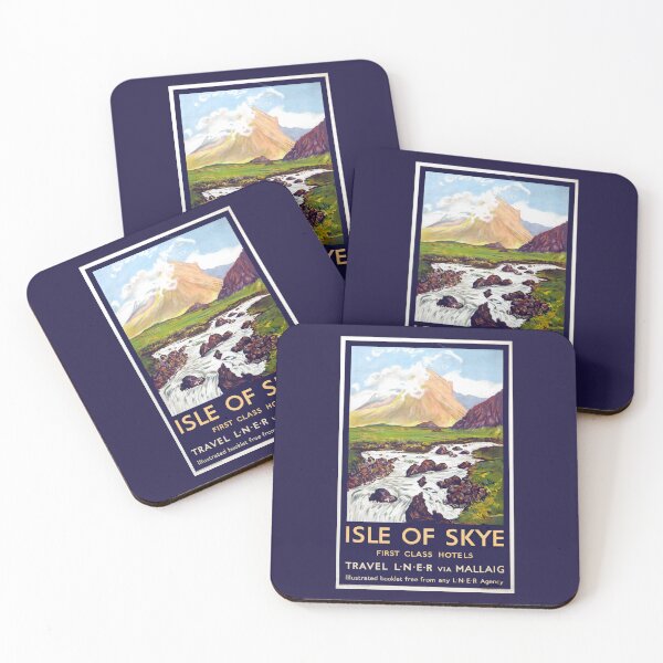 Item preview, Vintage Isle of Skye Scotland Travel Poster designed and sold by FutureTraveller.