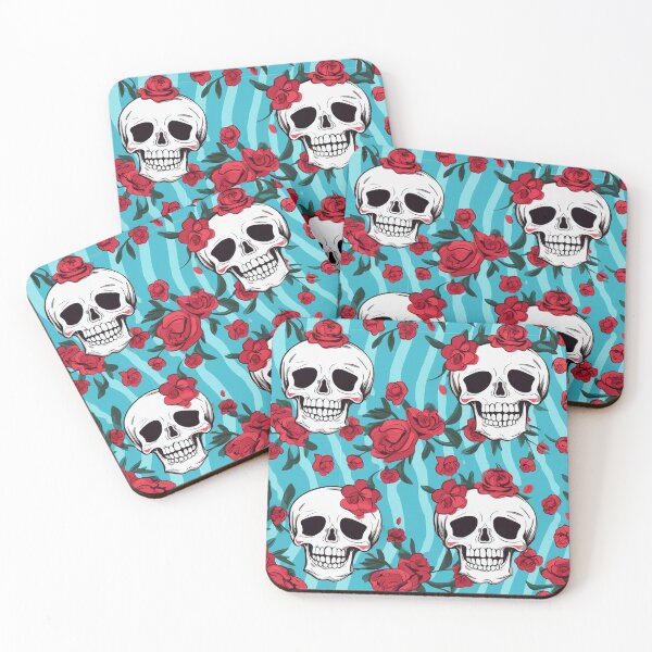 Item preview, Blushing Skulls Pattern designed and sold by Driftwood Spirits.