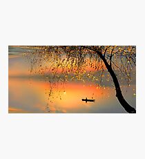 Fishing Sunset Photographic Print