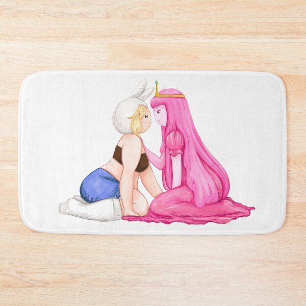 Brave knight, Princess Bubblegum and Fionna, Adventure Time / Fionna and Cake fan art Bath Mat