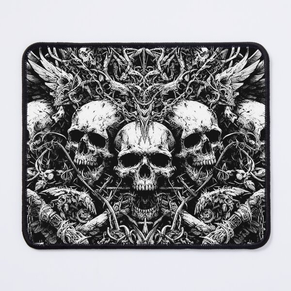Item preview, Black, White and Evil all Over Skull and Bones Graphic designed and sold by HeavyHits.