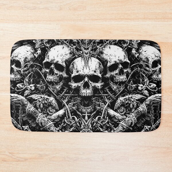 Item preview, Black, White and Evil all Over Skull and Bones Graphic designed and sold by HeavyHits.
