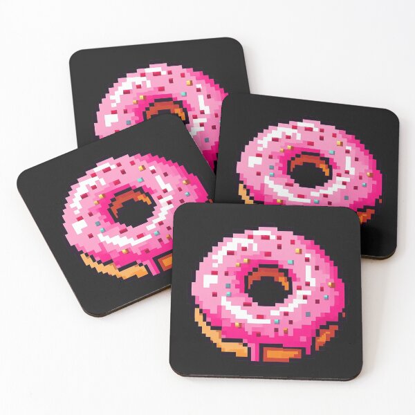 Item preview, Pink Donut Pixel Art designed and sold by QuickSticker.