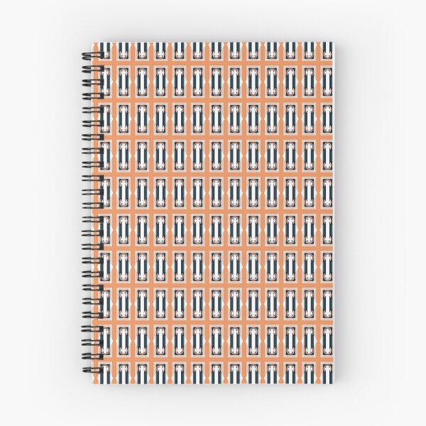 Item preview, Patrón naranja descolorido y gris azul oscuro con un diseño de figura rectangular designed and sold by PatternMyHome.