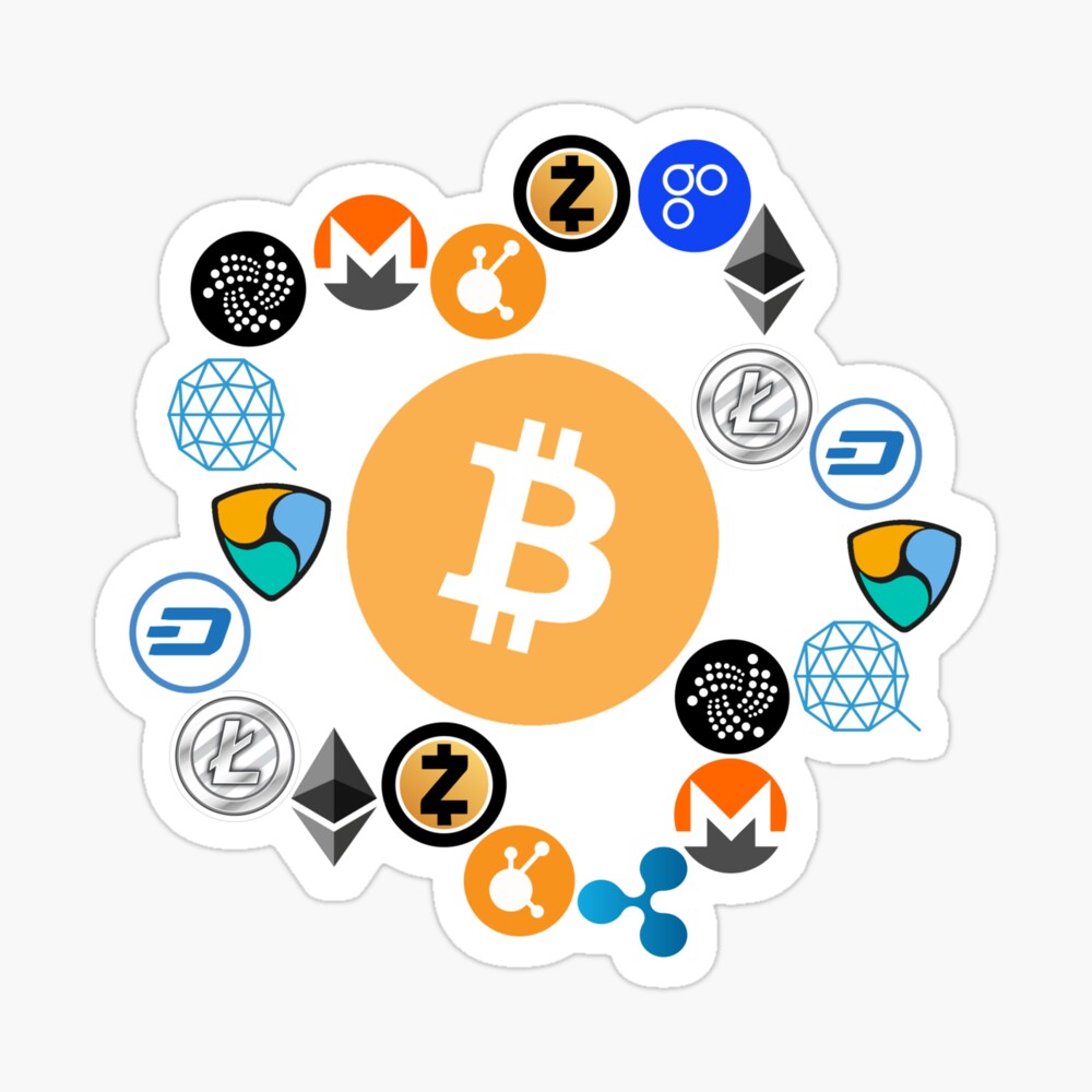 Cryptocurrency t-shirt. Best crypto logos