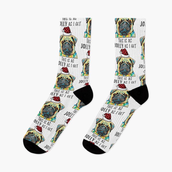 Item preview, Pug This Is As Jolly As I Get Holiday Unisex T-Shirt by Dog Artistry designed and sold by Dog-Artistry.