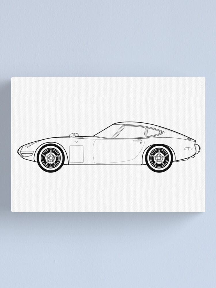 "Toyota 2000GT Outline Drawing" Canvas Print for Sale by ...