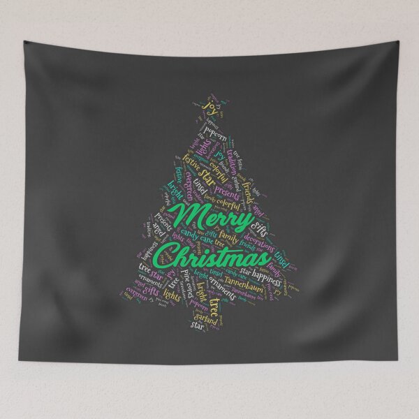 Item preview, Christmas Tree Wordcloud for Darker Backgrounds designed and sold by WordsYouLove.