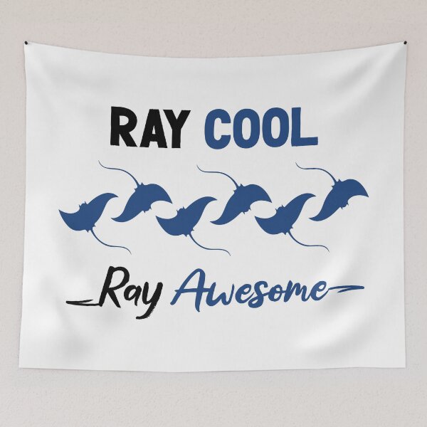 Item preview, Ray Cool, Ray Awesome - Ray and Marine Biology Lover (Black and Dark Blue Design) designed and sold by Spiprinto.
