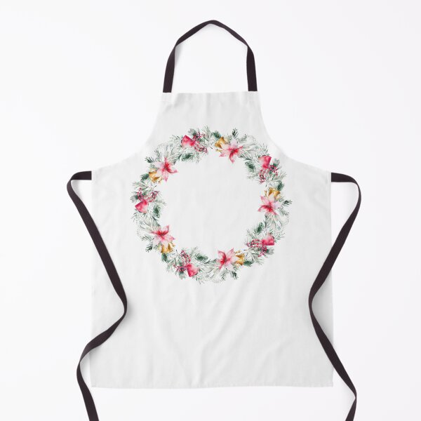 Item preview, Watercolor Holiday Wreath: Poinsettia and Pine Delight designed and sold by EmeraldeaDesign.