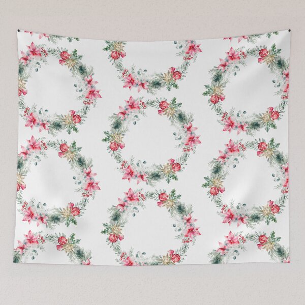 Item preview, Radiant Poinsettia Dreams: A Holiday Wreath designed and sold by EmeraldeaDesign.